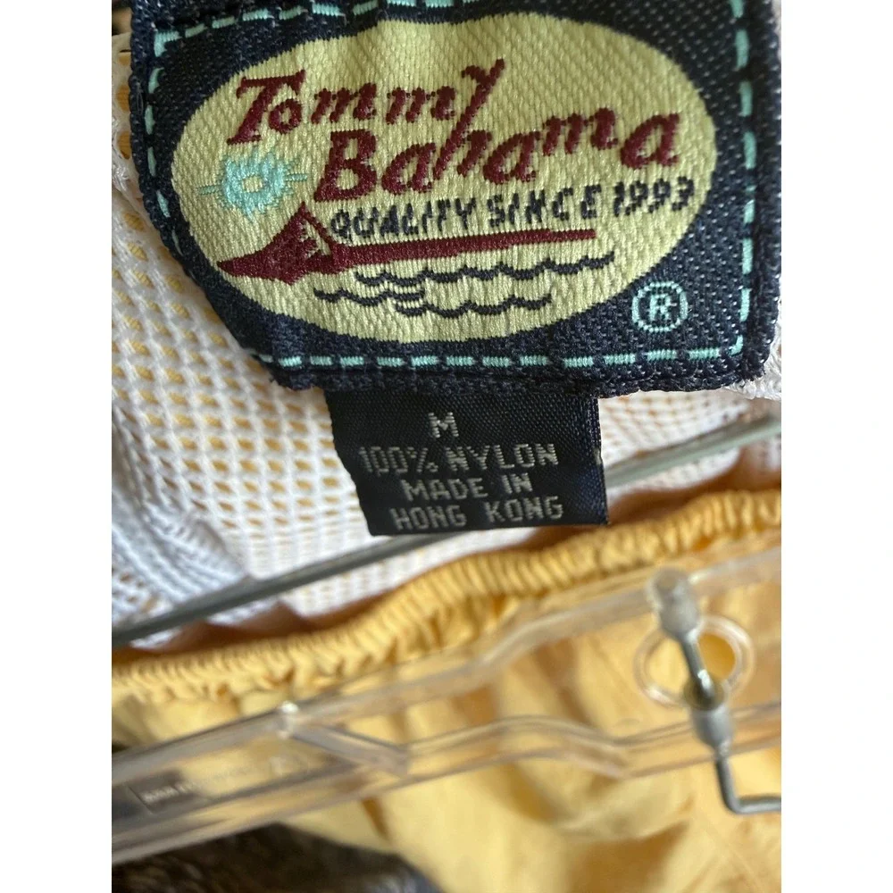 Tommy Bahama Relax Paradise Nation Swim Trunks Yellow Embroidered Marlin Mens